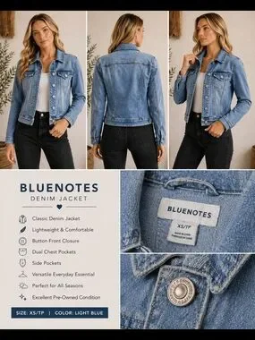 Bluenotes | Jackets & Coats | Bluenotes Light Blue Womens Denim Jacket ...